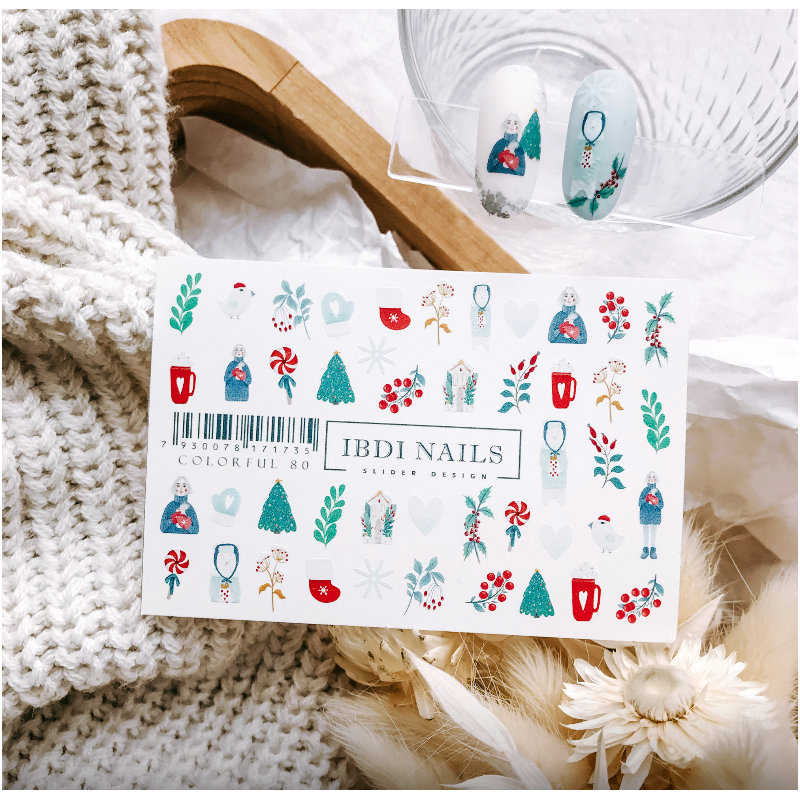 IBDI NAILS COLORFUL 80-SLIDERS/WRAPS-Double Beauty Shop