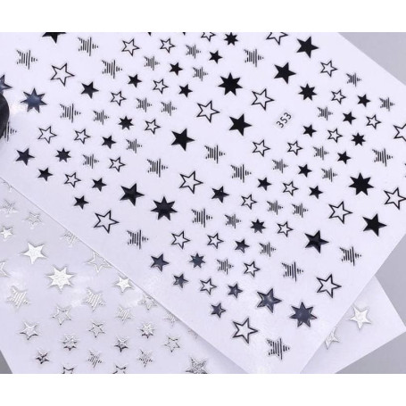 STARS BLACK - Aufkleber 3D ZooNail