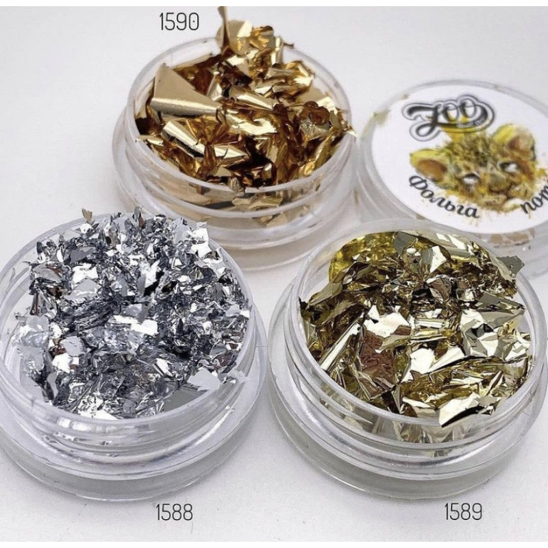 SILVER -  PIGMENT FLAKES (0,5g) ZooNail-FLAKES-Double Beauty Shop