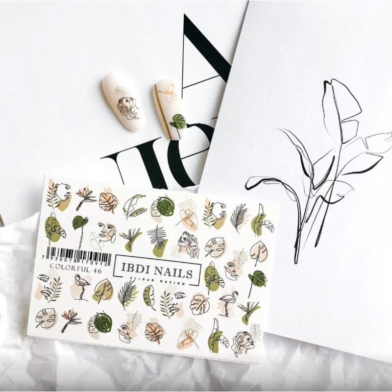 IBDI NAILS COLORFUL 46-SLIDERS/WRAPS-Double Beauty Shop