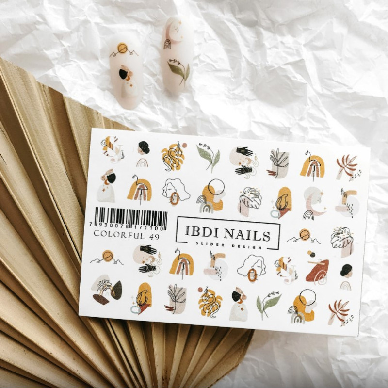 IBDI NAILS COLORFUL 49-SLIDERS/WRAPS-Double Beauty Shop