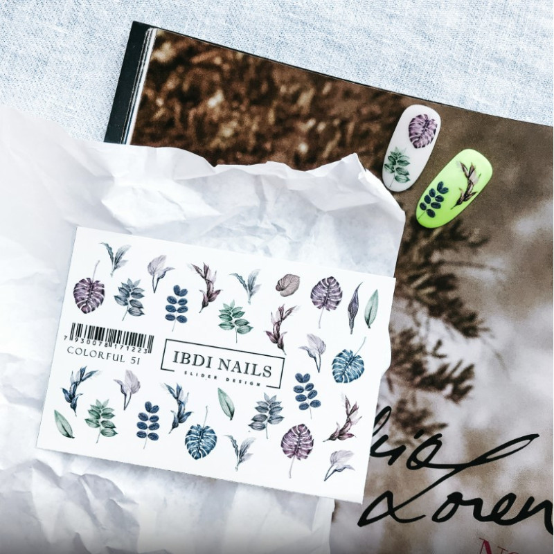 IBDI NAILS COLORFUL 51-SLIDERS/WRAPS-Double Beauty Shop