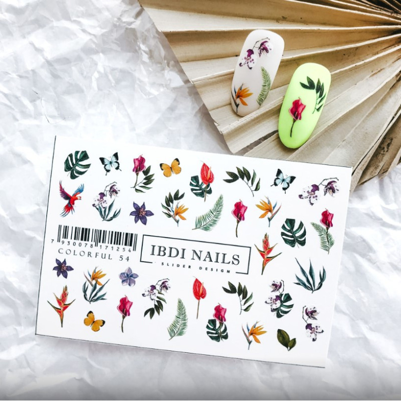 IBDI NAILS COLORFUL 54-SLIDERS/WRAPS-Double Beauty Shop