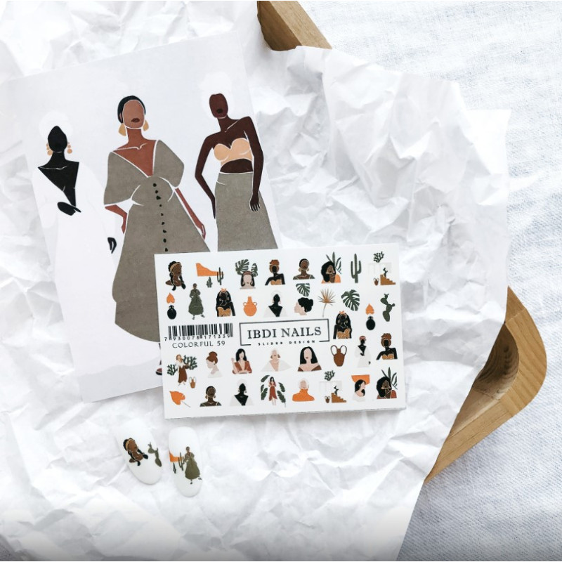 IBDI NAILS COLORFUL 59-SLIDERS/WRAPS-Double Beauty Shop