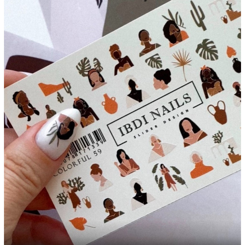 IBDI NAILS COLORFUL 59-SLIDERS/WRAPS-Double Beauty Shop