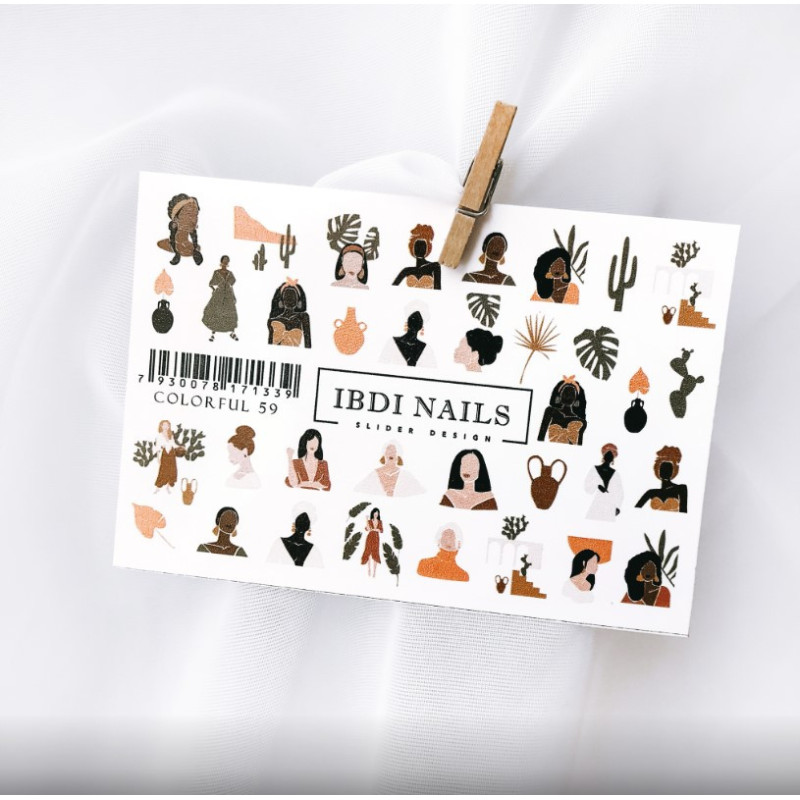 IBDI NAILS COLORFUL 59-SLIDERS/WRAPS-Double Beauty Shop