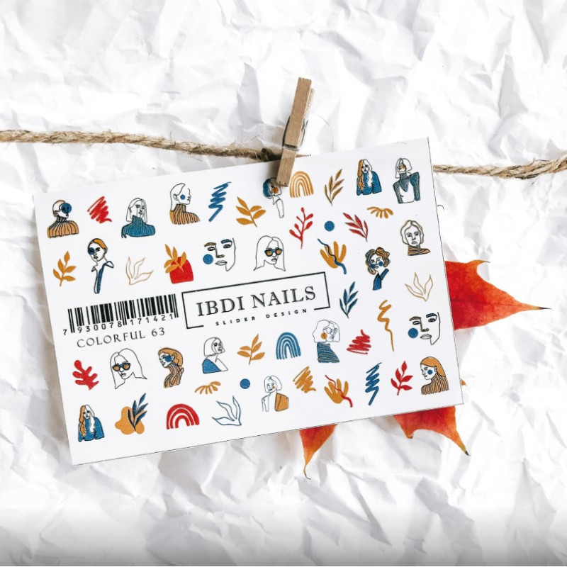 IBDI NAILS COLORFUL 63-SLIDERS/WRAPS-Double Beauty Shop