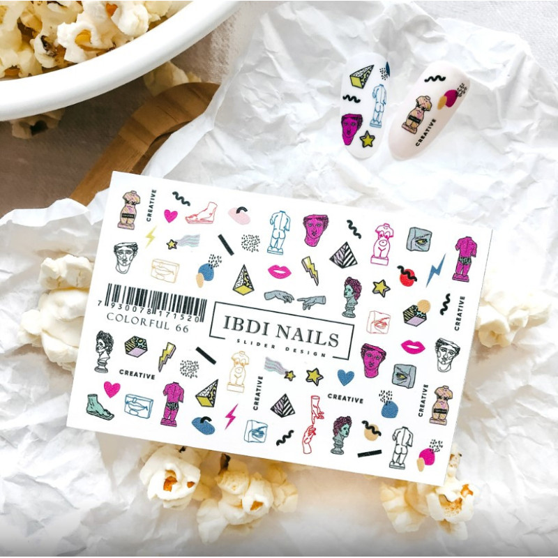IBDI NAILS COLORFUL 66-SLIDERS/WRAPS-Double Beauty Shop