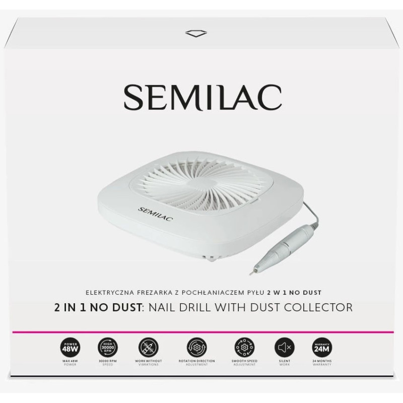 NAGELFRÄSER MIT STAUBABSAUGUNG 2IN1 NO DUST SEMILAC-Nagelfräser-Double Beauty Shop