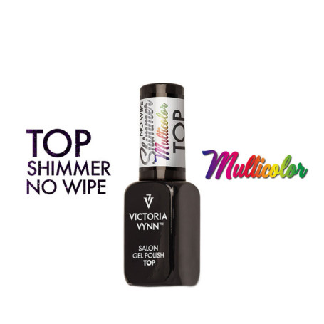 Top Shimmer Multicolor — No WIPE Top Coat 8ml VICTORIA VYNN