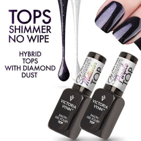Top Shimmer Multicolor — No WIPE Top Coat 8ml VICTORIA VYNN