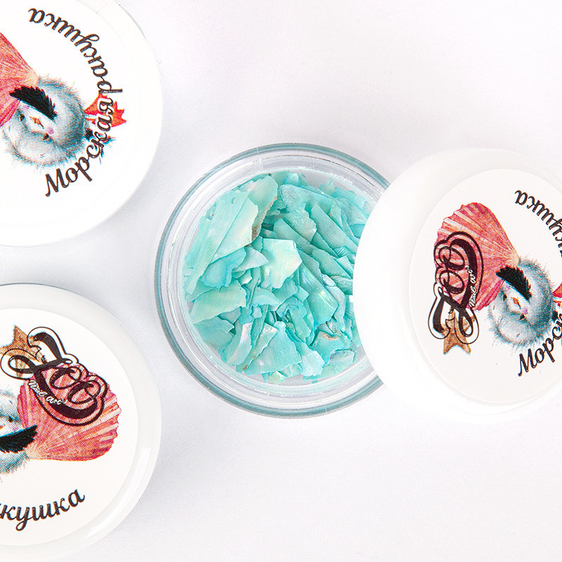 Türkis 1665 - Muschelsplitter — Perlmutt Nailart ZooNail