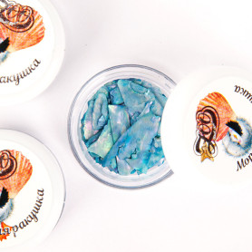 Blau Muschelsplitter — Perlmutt Nailart ZooNail