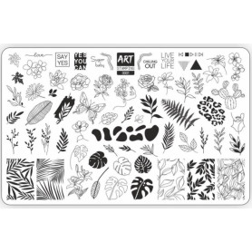 0001 Matte stamping schablone + design blatt ART STAMPING 2