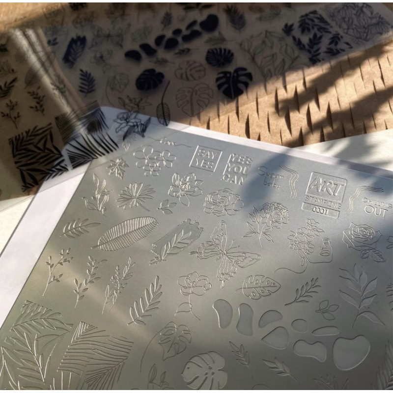 0001 Matte stamping schablone + design blatt ART STAMPING-ALLE SCHABLONEN-Double Beauty Shop