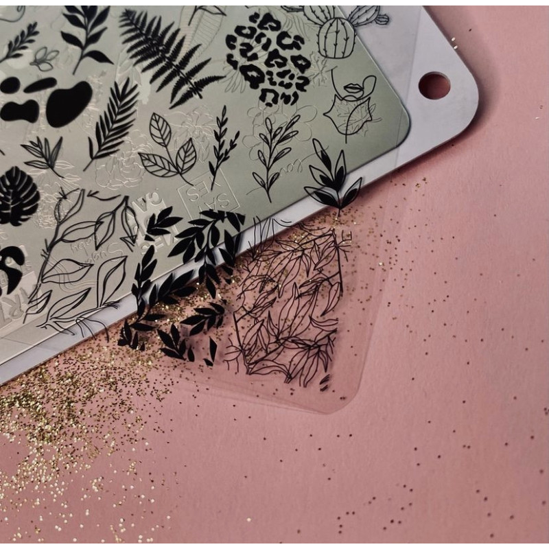 0001 Matte stamping schablone + design blatt ART STAMPING-ALLE SCHABLONEN-Double Beauty Shop