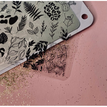 0001 Matte stamping schablone + design blatt ART STAMPING