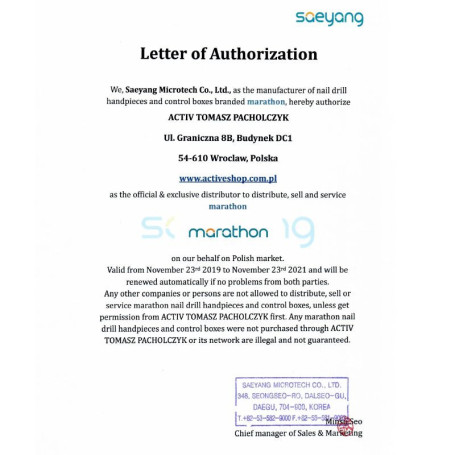 NAGELFRÄSER SAEYANG MARATHON 3 CHAMPION + H200