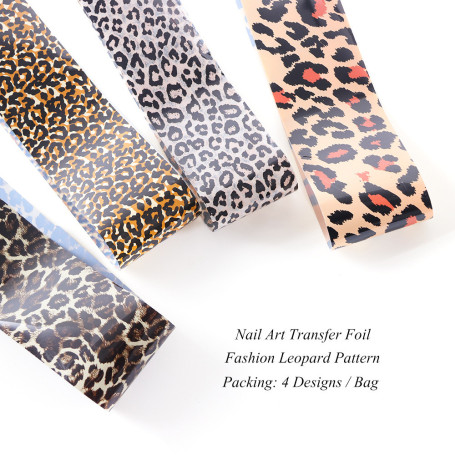 Nailart Folie Leopard Print 4 pcs