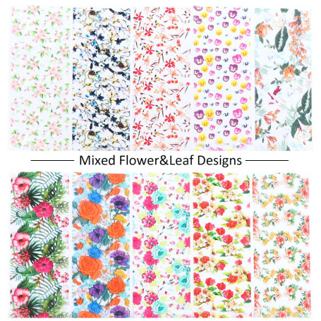 Nailart Folie Flower and Leaf Print set 10 pcs
