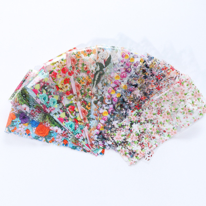 Nailart Folie Flower and Leaf Print set 10 pcs-NAILART FOLIE-Double Beauty Shop