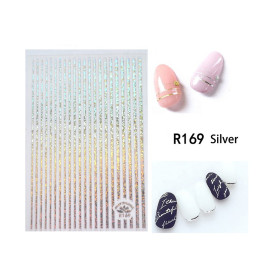 Aufkleber stripes silver holo Nailart