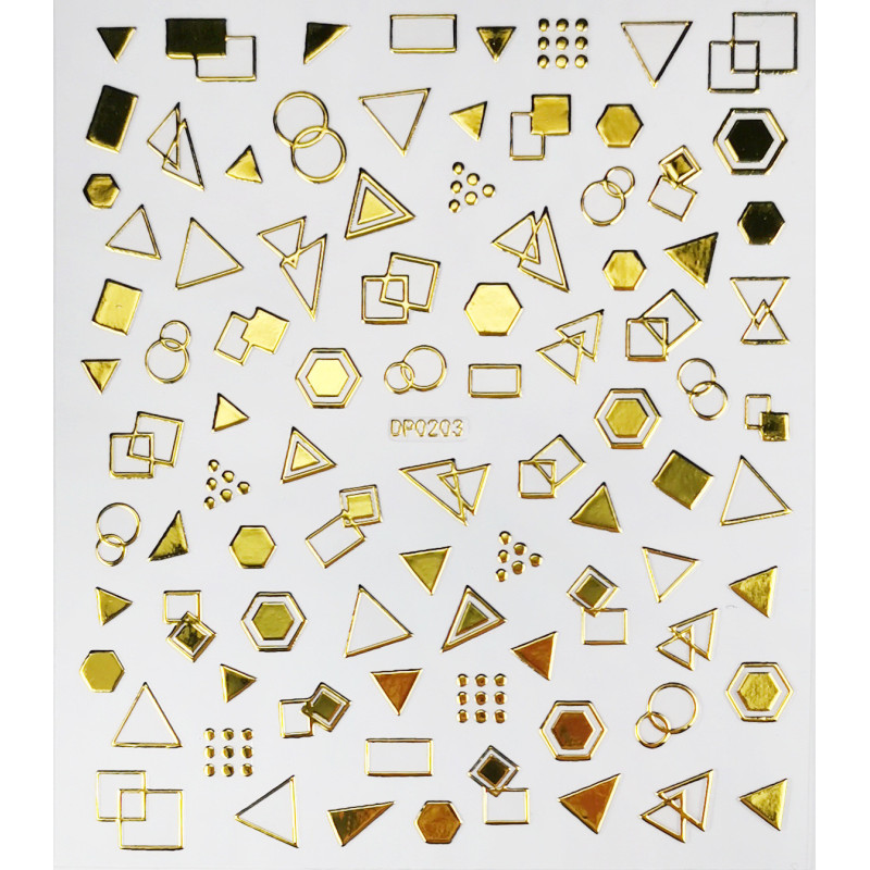 Aufkleber 3d line art 03 gold Nailart