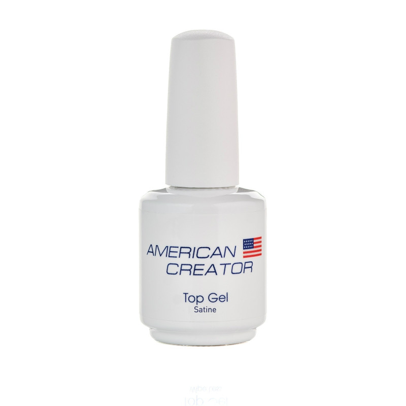 SATINE - TOP GEL (Matte Top coat No Wipe) 15ml AMERICAN CREATOR-GEL IN THE BOTTLE-Double Beauty Shop