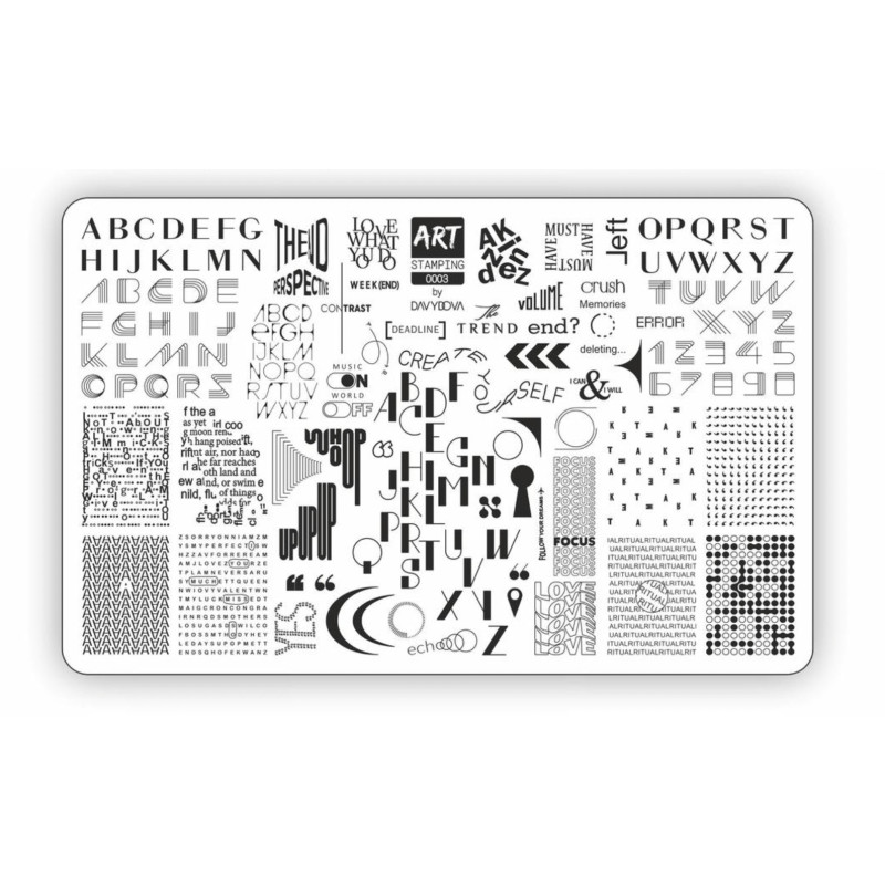 0003 by Davydova Matte stamping schablone + design blatt ART STAMPING-ALLE SCHABLONEN-Double Beauty Shop