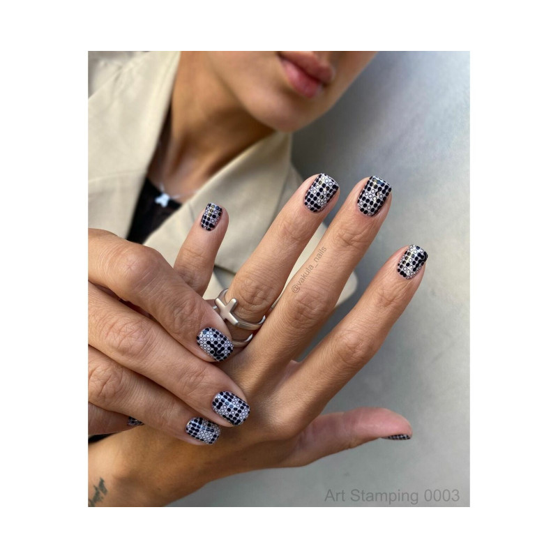 0003 by Davydova Matte stamping schablone + design blatt ART STAMPING-ALLE SCHABLONEN-Double Beauty Shop