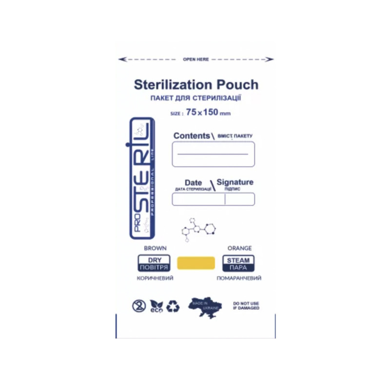 Sterilisationsbeutel ab 10 Stück (Kraftpaket) 75x150 mm PRO Steril-Sterilisation-Double Beauty Shop