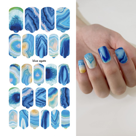 Nagelfolie Blue Agate - Nail Wraps by Provocative Nails
