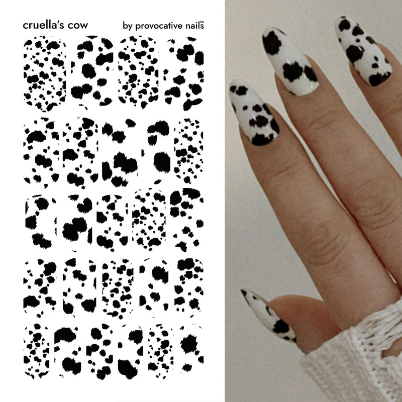 Nagelfolie Cruella's cow - Nail Wraps by Provocative Nails-NAIL WRAPS SELBSTKLEBEND-Double Beauty Shop