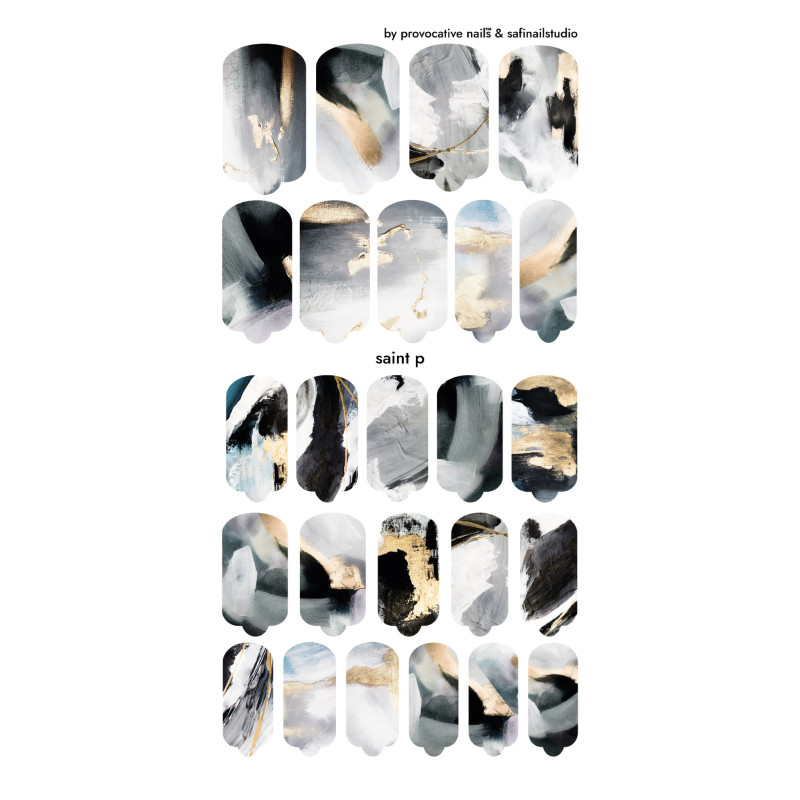 Nagelfolie Saint P - Nail Wraps by provocative nails & safinailstudio-NAIL WRAPS SELBSTKLEBEND-Double Beauty Shop