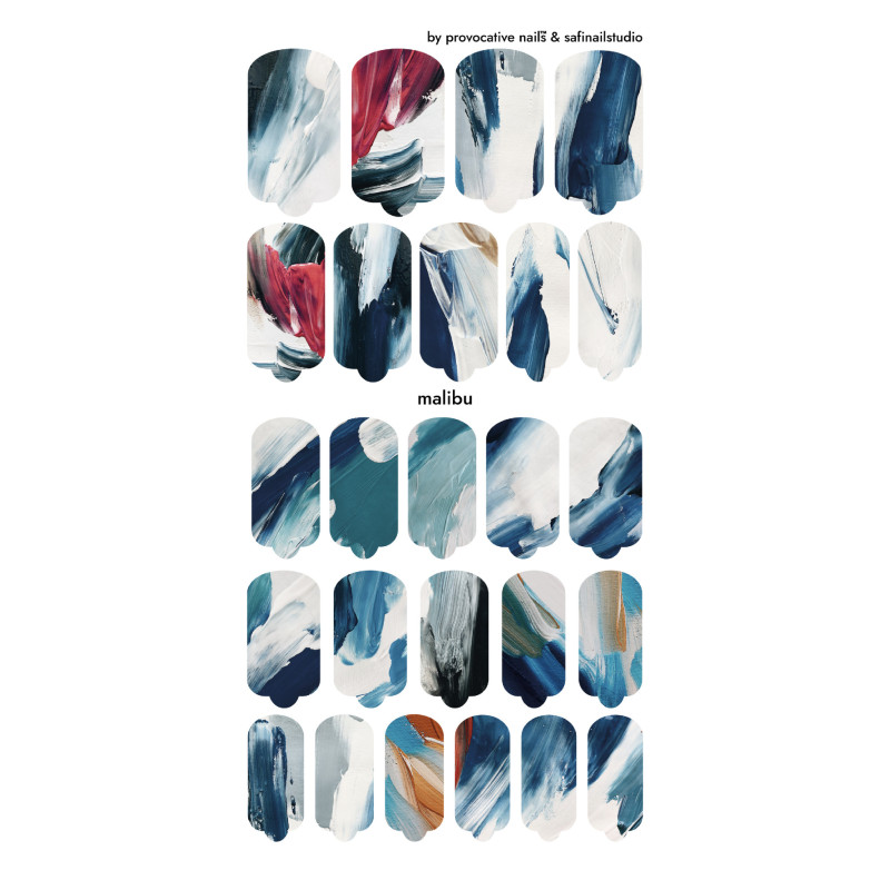 Nagelfolie Malibu - Nail Wraps by provocative nails & safinailstudio-NAIL WRAPS SELBSTKLEBEND-Double Beauty Shop