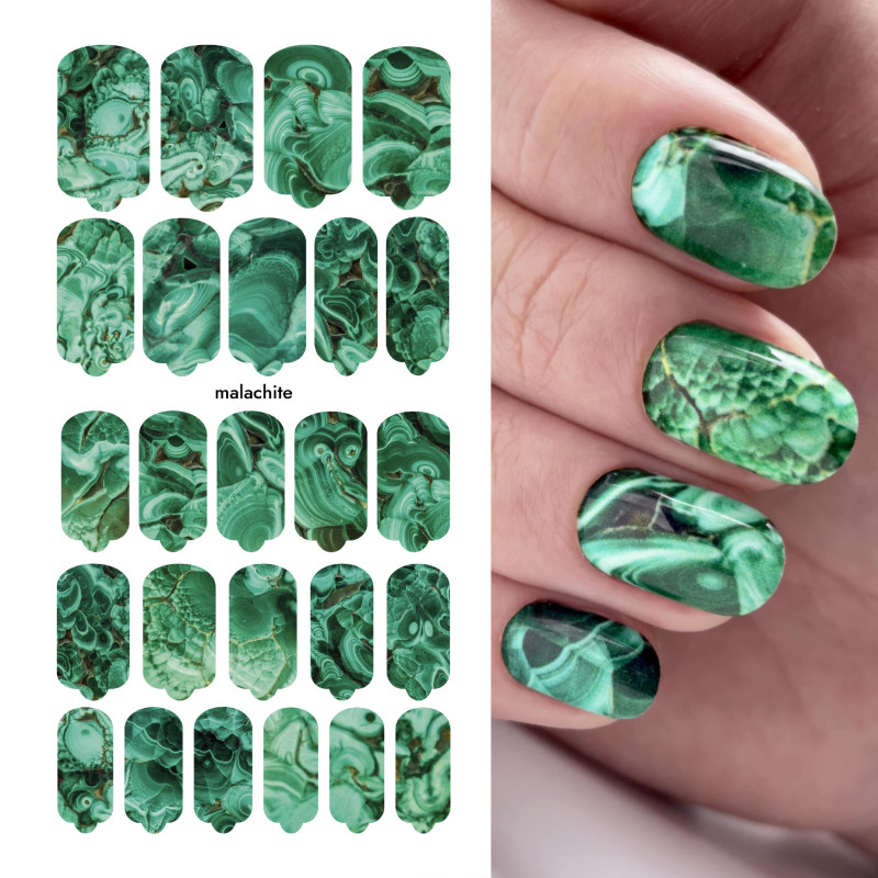 Nagelfolie Malachite - Nail Wraps by Provocative Nails-NAIL WRAPS SELBSTKLEBEND-Double Beauty Shop