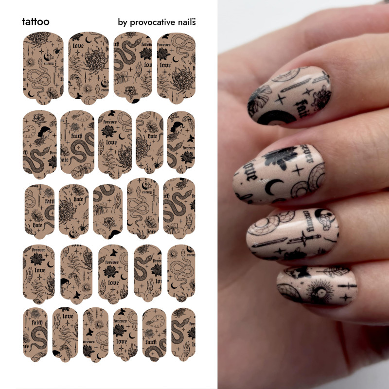 Nagelfolie Tattoo - Nail Wraps by Provocative Nails-NAIL WRAPS SELBSTKLEBEND-Double Beauty Shop