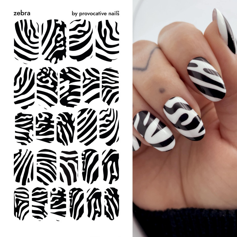 Nagelfolie Zebra - Nail Wraps by Provocative Nails-NAIL WRAPS SELBSTKLEBEND-Double Beauty Shop
