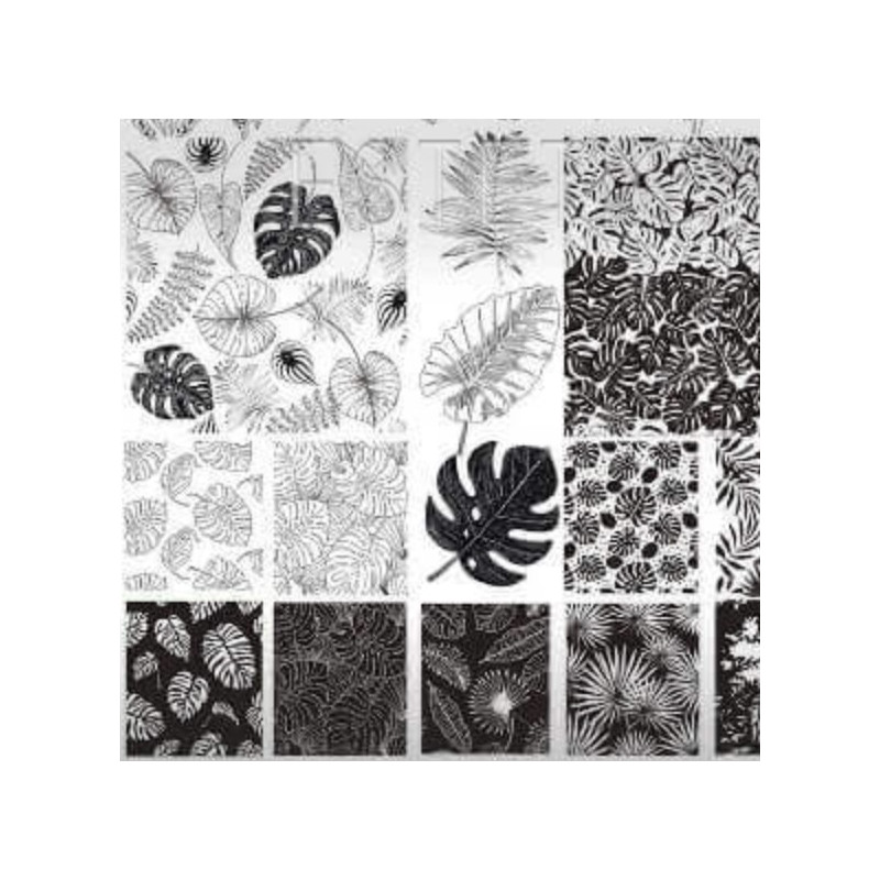 04 PARADISE stamping schablone + design blatt TAKIDA