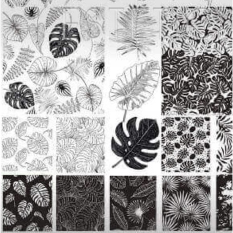 04 PARADISE stamping schablone + design blatt TAKIDA