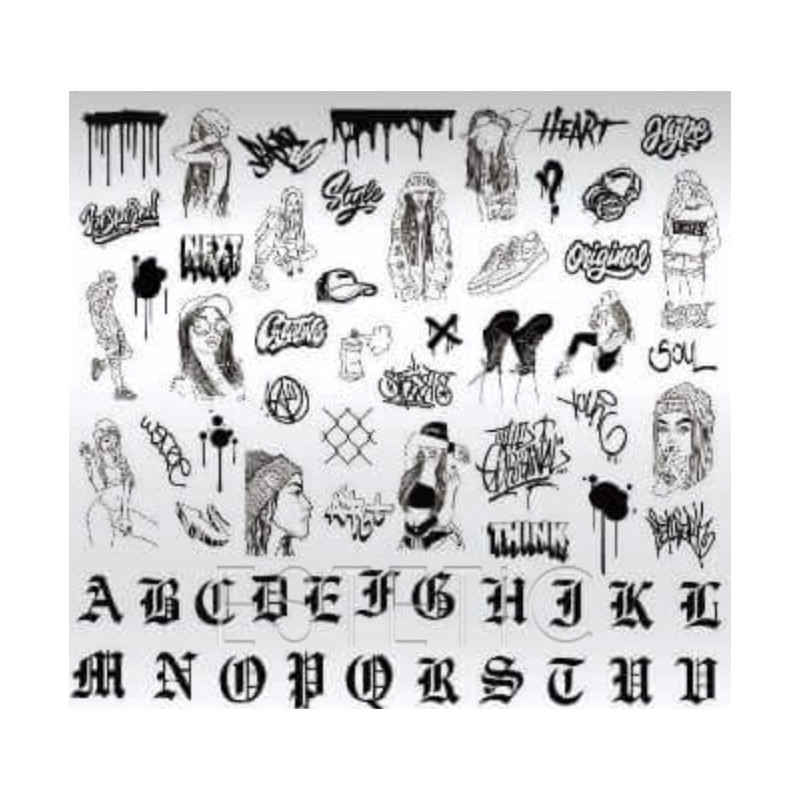 15 URBAN stamping schablone + design blatt TAKIDA-ALLE SCHABLONEN-Double Beauty Shop