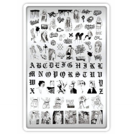 15 URBAN stamping schablone + design blatt TAKIDA