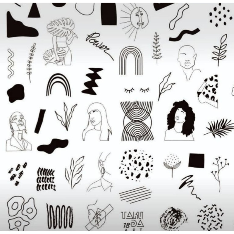 18 ART stamping schablone + design blatt TAKIDA-ALLE SCHABLONEN-Double Beauty Shop
