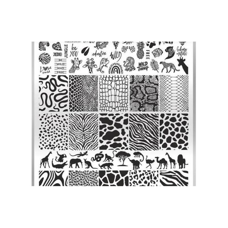 30 SAFARI stamping schablone + design blatt TAKIDA-ALLE SCHABLONEN-Double Beauty Shop