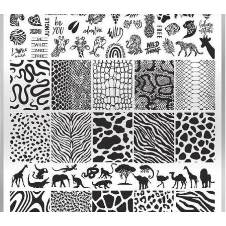 30 SAFARI stamping schablone + design blatt TAKIDA