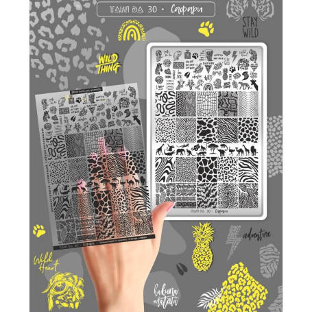 30 SAFARI stamping schablone + design blatt TAKIDA
