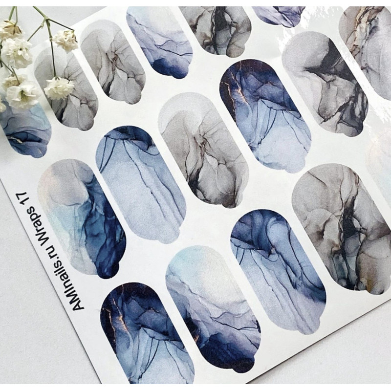 Nagelfolie 17 Nail Wraps für Maniküre AMINAILS-NAIL WRAPS SELBSTKLEBEND-Double Beauty Shop