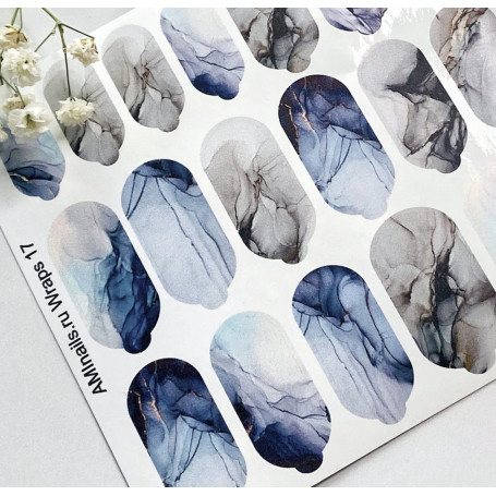 Nagelfolie 17 Nail Wraps für Maniküre AMINAILS