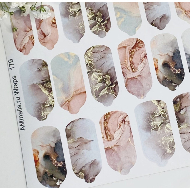 Nagelfolie 179 Nail Wraps für Maniküre AMINAILS-NAIL WRAPS SELBSTKLEBEND-Double Beauty Shop