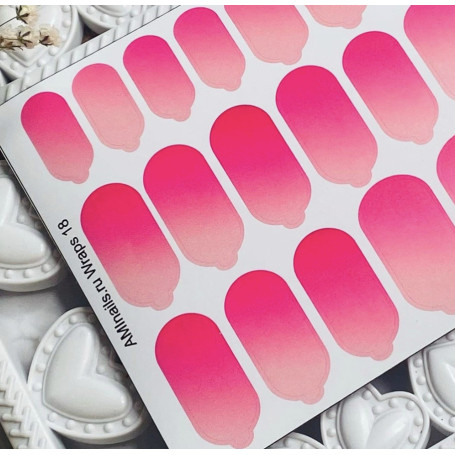 Nagelfolie 18 Nail Wraps für Maniküre AMINAILS